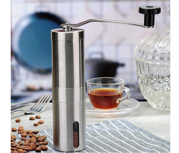 FN-Portable Stainless Steel Manual Coffee Bean Grinder - Silver - Zoom Image 4