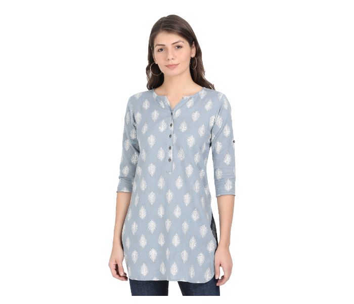 Kaia SK01ST0001LGY003 Large Short Kurti for Women - Grey - Zoom Image 1