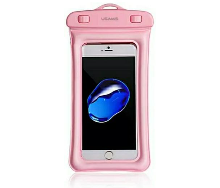 Usams US-12 Waterproof Mobile Phone Bag - Pink - Zoom Image