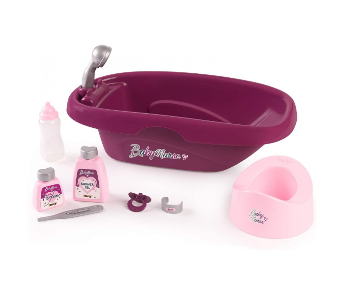 Smoby 7600220359 Baby Nurse Bath Set and Accessories - Pink - Zoom Image 1