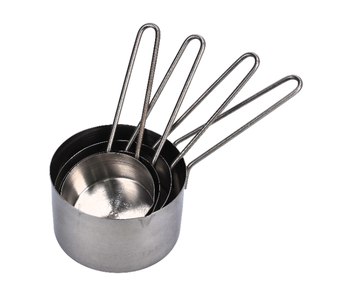 Royalford RF10028 4 Piece Stainless Steel Measuring Cup Set - Silver - Zoom Image