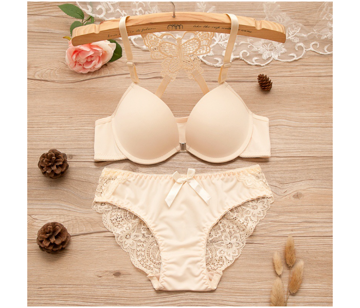 Beautiful Butterfly Embroidered Bridal Wired Lingerie EU 34 - Beige - Zoom Image