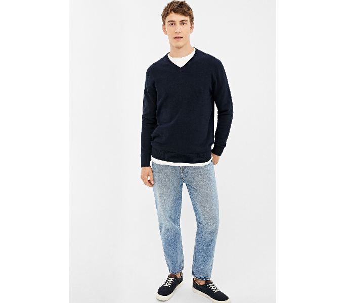 Springfield 140661211 Small Knitted Jumper for Men - Dark Blue - Zoom Image 1