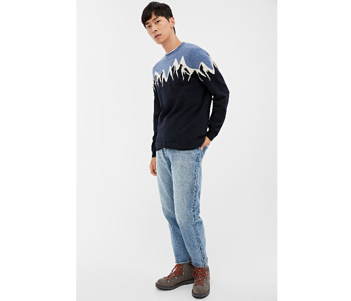 Springfield 140687611 Medium Knitted Jumper for Men - Dark Blue - Zoom Image 1