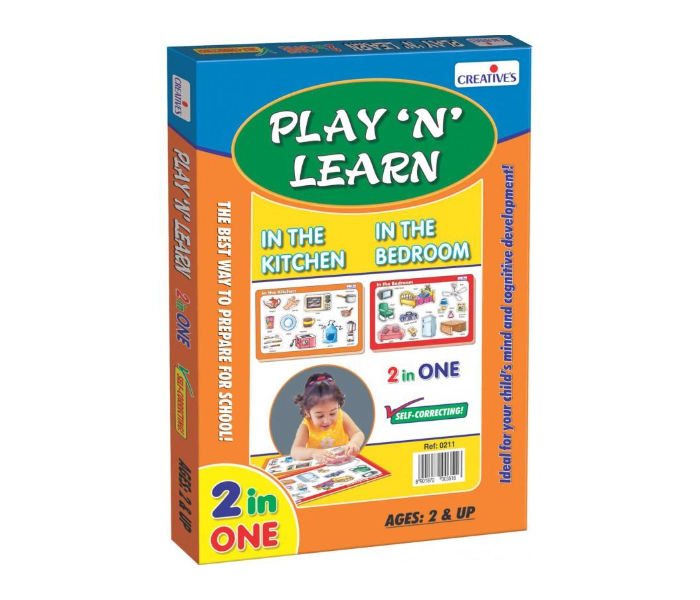 JMsouq Creative Educational CE00342 Play N Learn 2 in 1 In the Kitchen and In the Bedroom Educational Game for Kids - Zoom Image