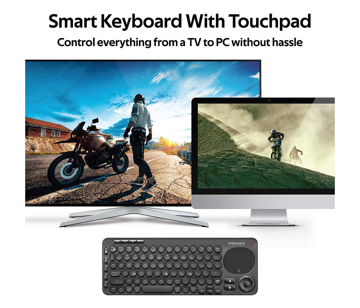 Promate Multi-Function Wireless Bluetooth Keyboard with Touch Pad - Black - Zoom Image 6