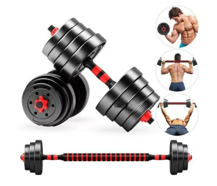 Home Gym 40KG GDB40 Adjustable Dumbbells Barbell Weight Set - Black and Red - Zoom Image 1