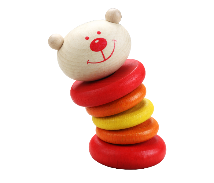 Classic World 3058 Wooden Bear Rattle Toy for Kids - Zoom Image 1