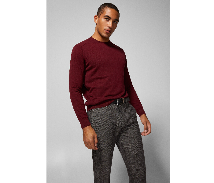 Springfield 140453968 Small Knitted Jumper for Men - Maroon - Zoom Image 1