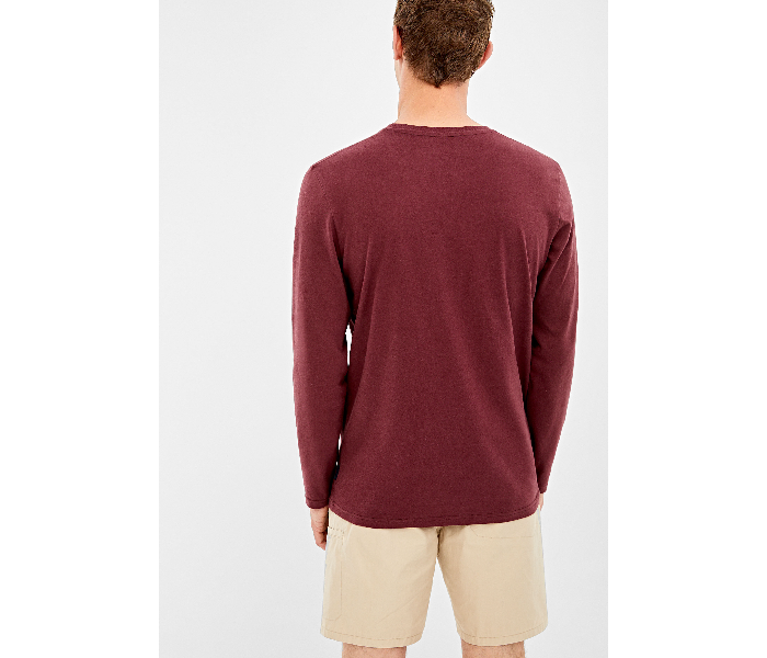 Springfield 022662969 Small Long Sleeve T-Shirt for Men - Maroon - Zoom Image 3