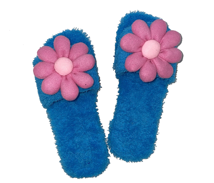 Casual LFO34 US 06 Flower Design Daily Wear Soft Flat Home Slippers for Women - Light Blue - Zoom Image