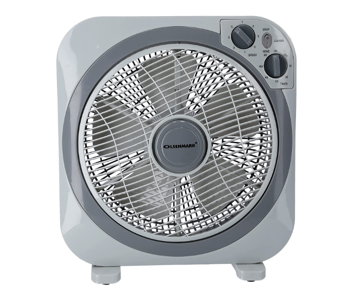 Olsenmark OMF1723 12-inch 2 Speed Box Fan -  White&Grey - Zoom Image