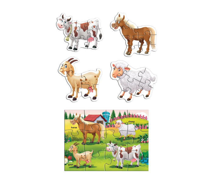 JMsouq Creative Educational CE00783 Early Puzzles Step II Farm Animals Educational Game for Kids - Zoom Image 3