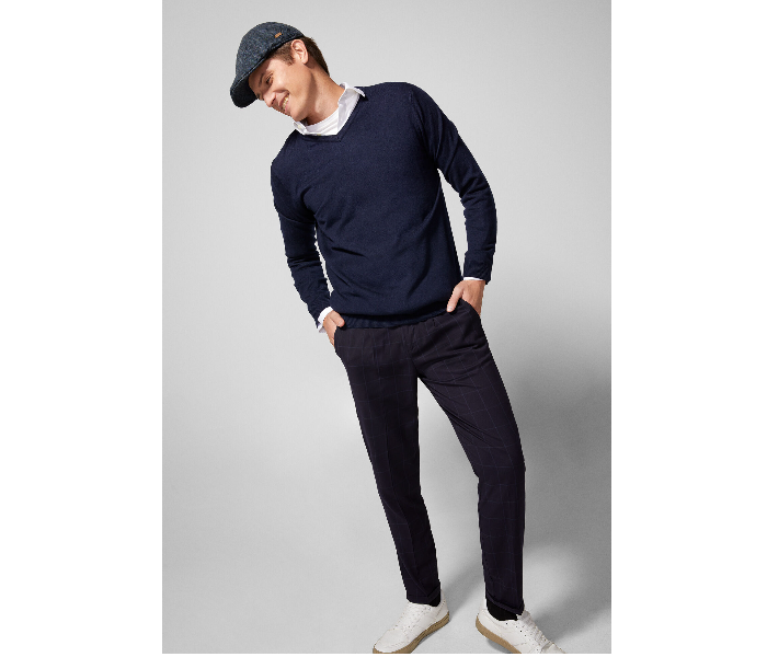 Springfield 140439311 Medium Knitted Jumper for Men - Dark Blue - Zoom Image 1