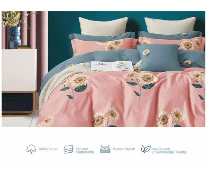 Modern Stylish 245x250cm Bed Sheet 200x230cm Duvet Cover 74x48cm Pillow Cases 2Pcs Soft and Comfortable Cotton Luxury Bed Set - Pink - Zoom Image 1