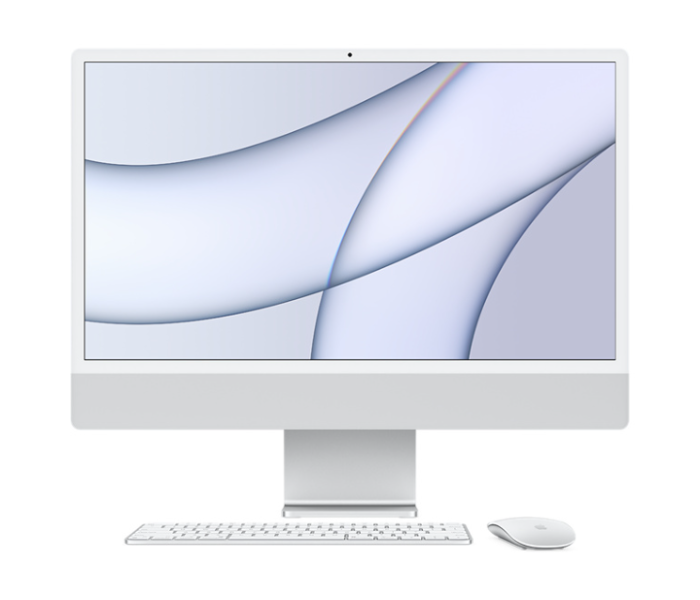 Apple Z13K000LV iMac 24 Inch 2021 M1 Chip 8GB RAM 256GB Storage English Arabic Keyboard - Silver - Zoom Image 1