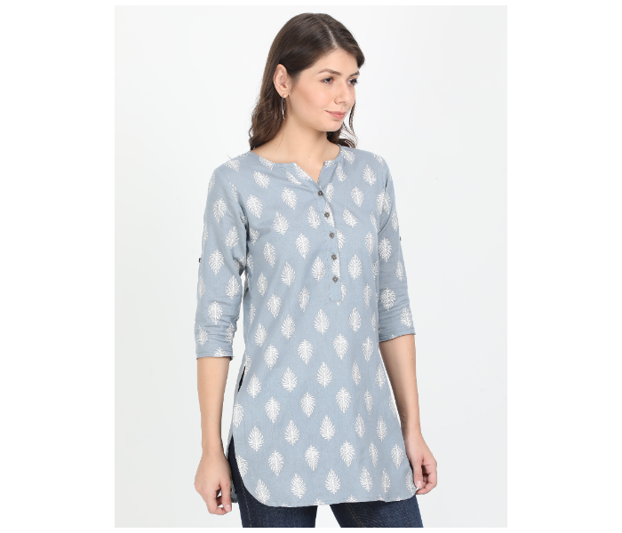 Kaia SK01ST0001LGY003 Small Short Kurti for Women - Grey - Zoom Image 3