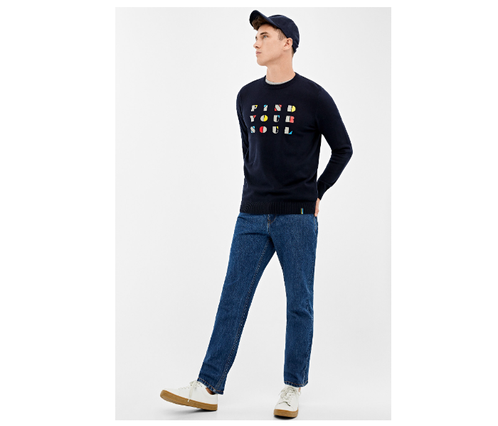 Springfield 140669811 XXL Knitted Jumper for Men - Dark Blue - Zoom Image 1