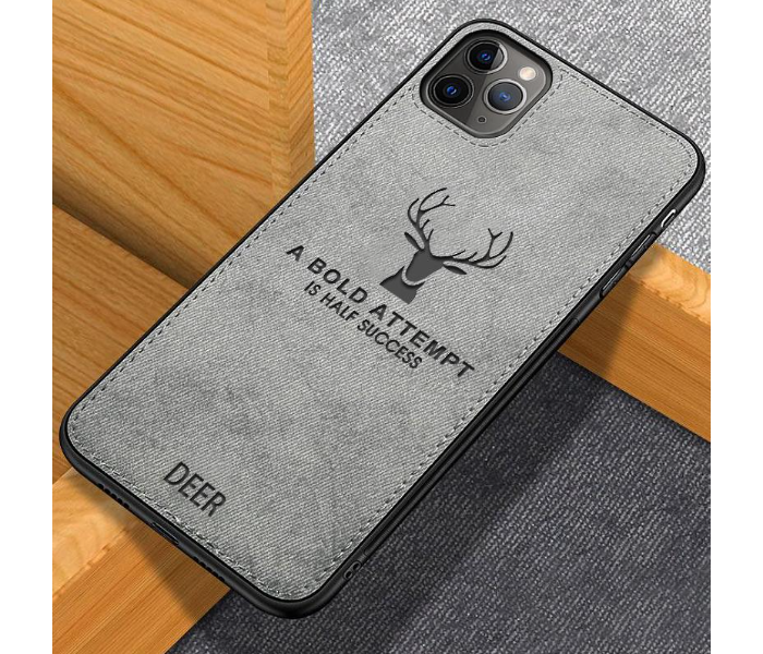 Deer Shockproof Cloth Cover for Iphone 12 Pro Max - Grey - Zoom Image