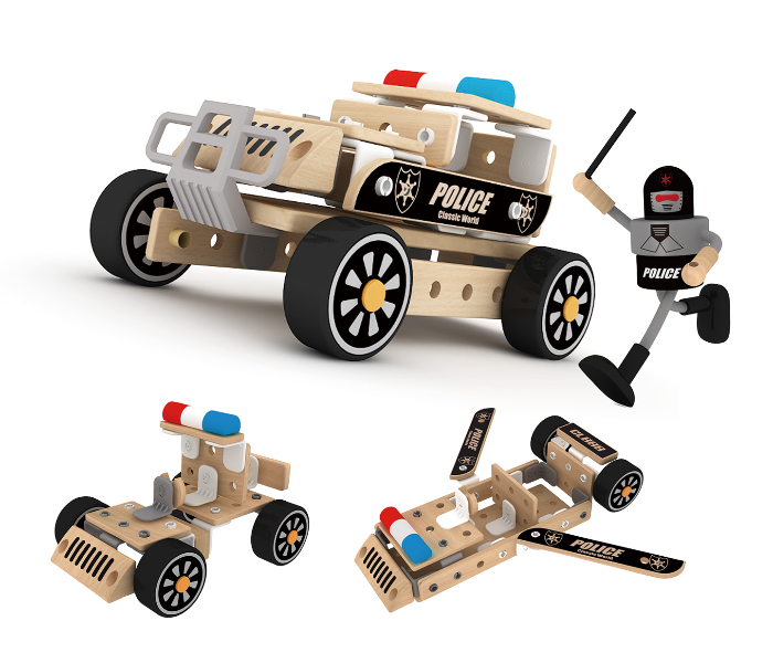 Classic World 3811 Wooden Police Car Kit Toy for Kids - Zoom Image 1