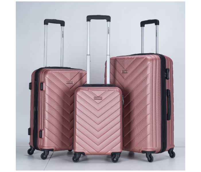 Star Gold SG-T83B Set of 3 High Quality ABS Trolley Bags - Rose Pink - Zoom Image