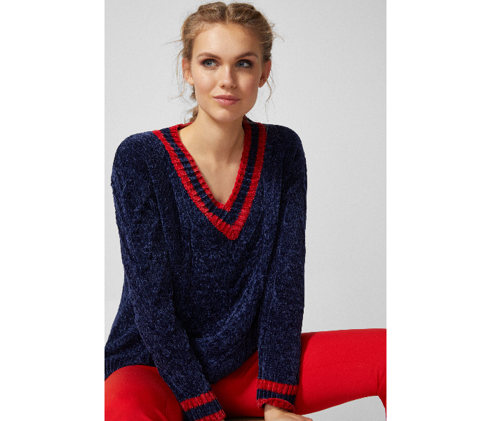 Springfield 133539119 XS Long Sleeve Knitwear for Women - Blue - Zoom Image 1