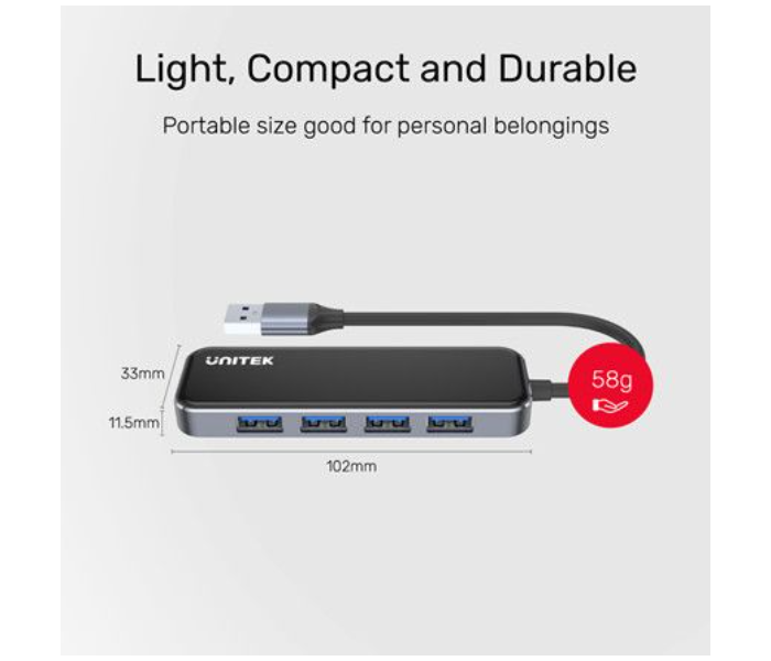 Unitek H1109A Type-A USB3.1 Gen1 4-Port Hub - Black - Zoom Image 7