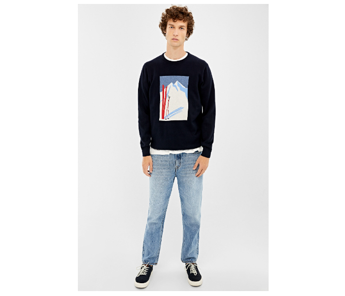 Springfield 140686811 XXL Knitted Jumper for Men - Dark Blue - Zoom Image 1