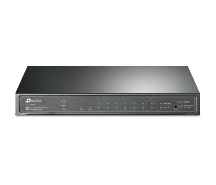 TP-Link JetStream 10-Port Gigabit Smart Switch with 8-Port PoE Plus TL-SG2210P - Black - Zoom Image 1