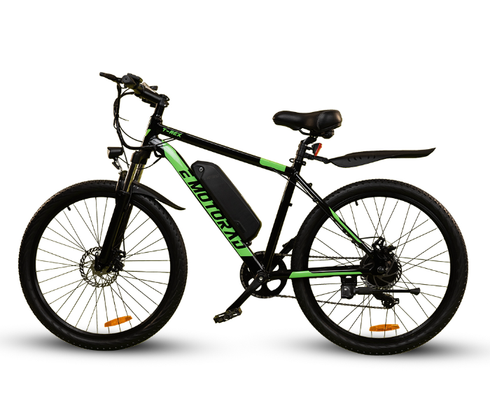 E-Motorad T-REX 250W Mountain Bike - Black and Green - Zoom Image 1