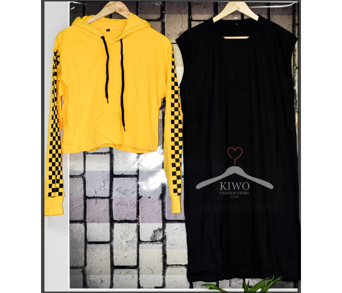 Kiwo 2 Pcs Set XL Top - Yellow and Black - Zoom Image