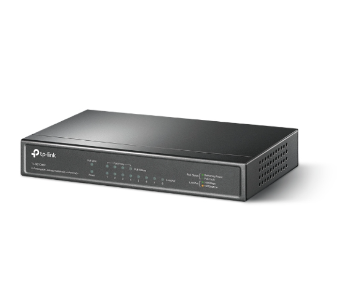 TP-Link 8-Port Gigabit Desktop Switch with 4-Port PoE Plus TL-SG1008P - Black - Zoom Image 1