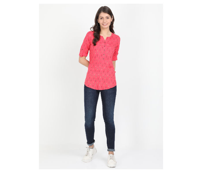 Kaia SK01ST0004TRD005 XL Rayon Casual Top for Women - Pink - Zoom Image 3