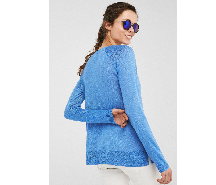 Springfield 133551013 Large Long Sleeve Knitwear For Women - Medium Blue - Zoom Image 3