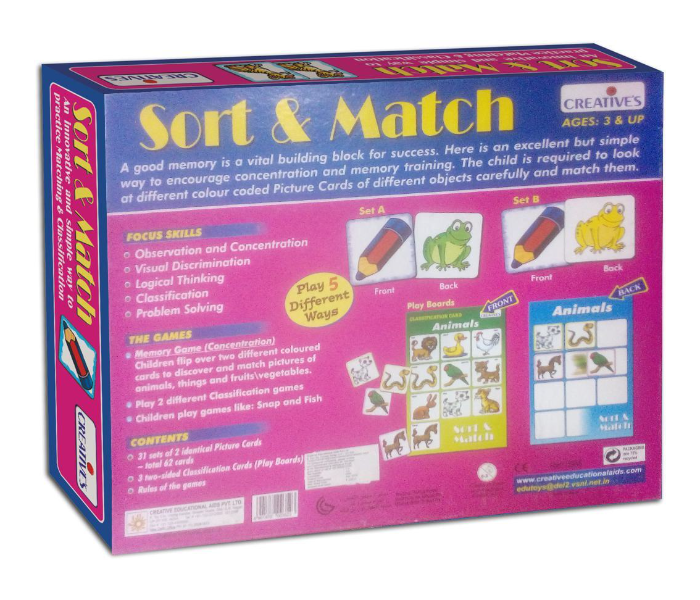 JMsouq Creative Educational CE00985 Sort and Match Educational Game for Kids - Zoom Image 3