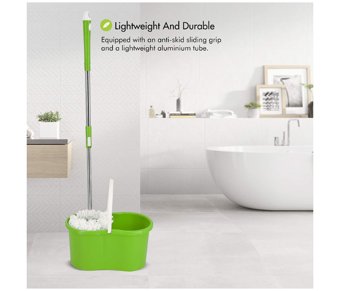 Easy 360 Degree Spinning Mop Bucket Set With 1 Free Mop Head - Green - Zoom Image 6