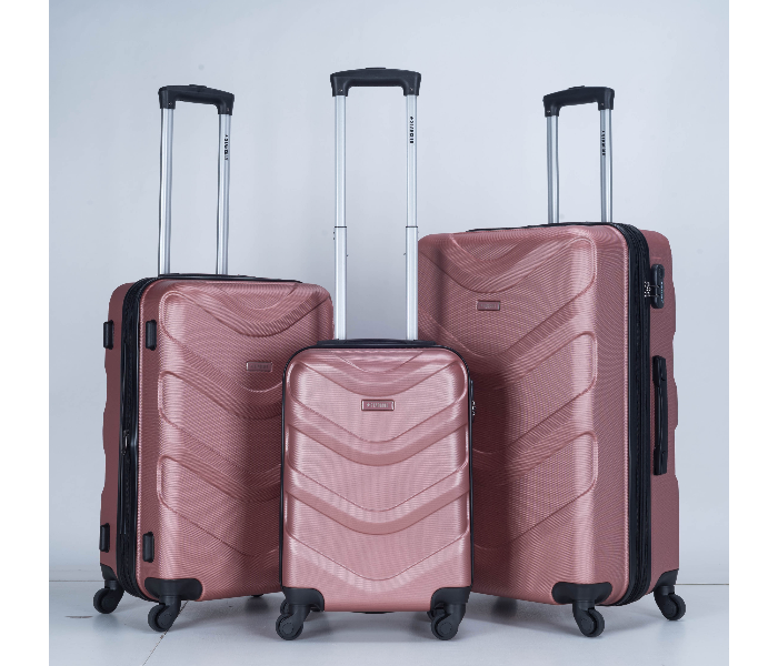 Star Gold SG-T85A Set of 3 High Quality ABS Trolley Bags - Rose Pink - Zoom Image