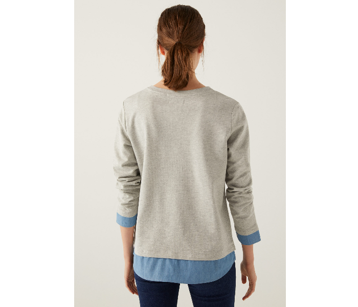 Springfield 108961743 Small Sweat Shirt For Women - Grey - Zoom Image 3