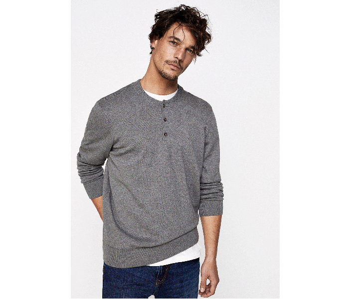 Springfield 141392944 Small Cotton Knitwear for Men - Dark Grey - Zoom Image 1