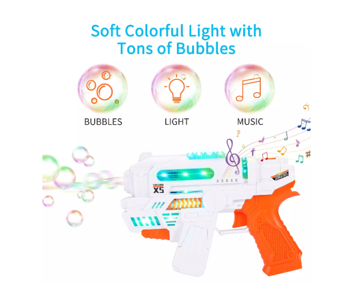 Hit HT-999S-24 Bubble Gun With Light And Sound For Kids- White - Zoom Image 2