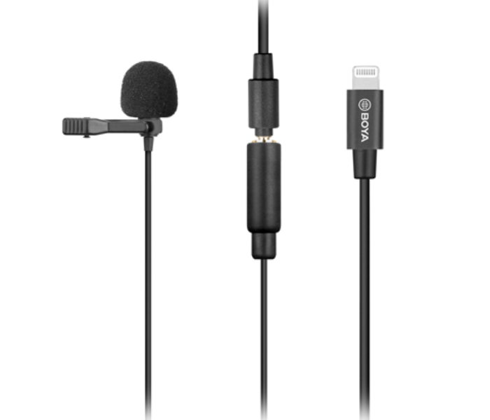 Boya BY-M2 Lavalier Mic for IOS - Black - Zoom Image 1