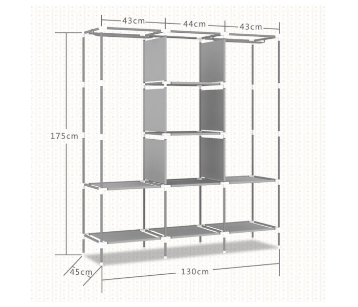 88130- WARDROBE STORAGE FOR HOME 130x45x175 JA116  - Zoom Image 3