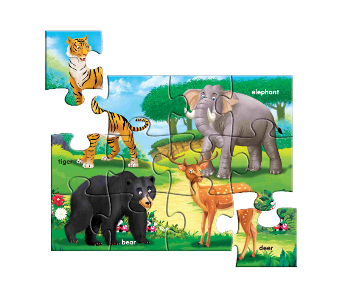 JMsouq Creative Educational CE00787 Early Puzzles Step II Wild Animals Educational Game for Kids - Zoom Image 3