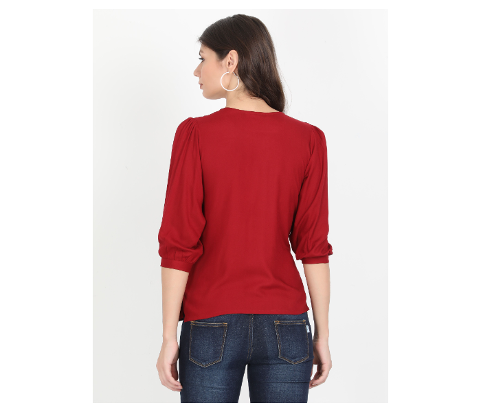 Kaia SK01ST0006MRN005 Medium Casual Top for Women - Maroon - Zoom Image 3