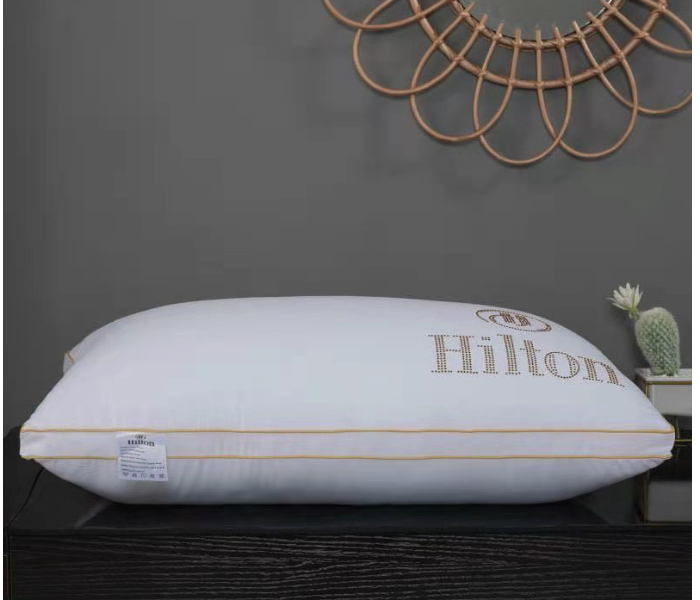 Microfiber Filling Polyester Double Line Hilton Pillow with Bag - White - Zoom Image 4