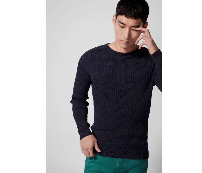 Springfield 140468711 Medium Knitted Jumper for Men - Dark Blue - Zoom Image 2