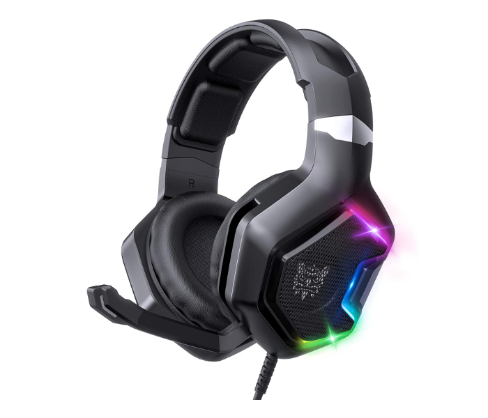 Onikuma K10 PRO RGB LED Light 7.1 Surround Sound Pro Noise Canceling Gaming Headphones with Mic - Black - Zoom Image 1