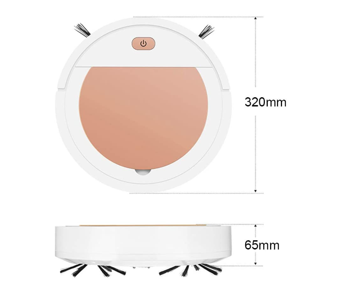 Mini Intelligent USB Rechargeable Dry Wet Sweeper Robot Vacuum Broom - White - Zoom Image 2