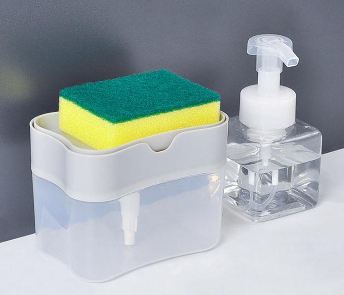 2 In 1 Sponge Rack and Liquid Soap Dispenser Caddy Organiser with FREE SPONGE - Zoom Image 8