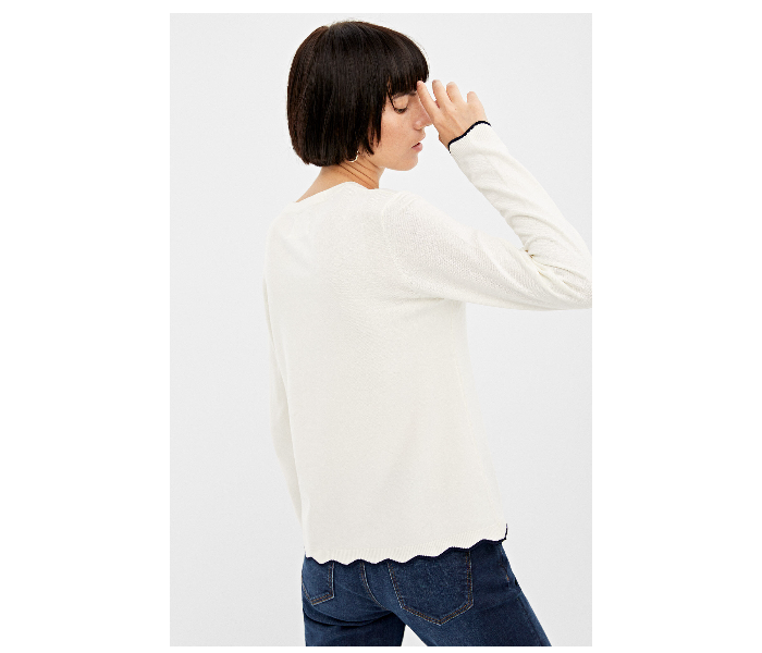 Springfield 133688697 Large Long Sleeve Knitwear for Women - White - Zoom Image 2